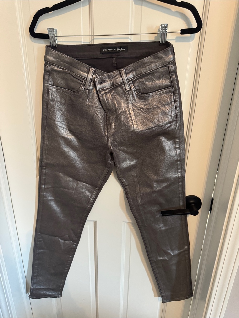 J Brand Silver Coated Skinny Jeans